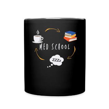 Medizinschule Kaffeebücher Schlafarzt Intern - Tasse einfarbig - Schwarz - Vorne