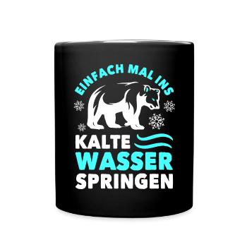 Eistauchen Winterschwimmen Eisbaden - Tasse einfarbig - Schwarz - Vorne