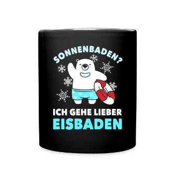 Eistauchen Winterschwimmen Eisbaden - Tasse einfarbig - Schwarz - Vorne