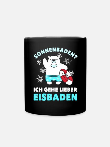 Eistauchen Winterschwimmen Eisbaden - Tasse einfarbig - Schwarz