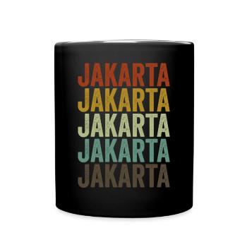 Jakarta Indonesia Retro Vintage - Full Colour Mug - black - Front