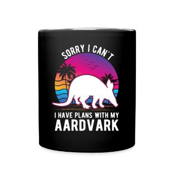 Erdferkel Geschenk Aardvark - Full Colour Mug - black - Front