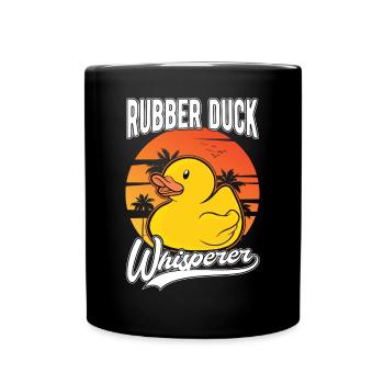Canard en caoutchouc Whisperer Canard grinçant Canard baignant Canard - Mug uni - noir - Devant