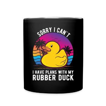 Canard en caoutchouc Cadeau Canard Grinçant Canard Bain Canard - Mug uni - noir - Devant