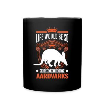 Erdferkel Geschenk Aardvark - Tasse einfarbig - Schwarz - Vorne