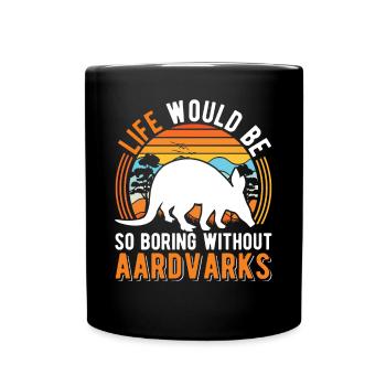Erdferkel Geschenk Aardvark - Tasse einfarbig - Schwarz - Vorne
