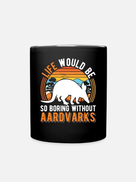 Erdferkel Geschenk Aardvark - Tasse einfarbig - Schwarz