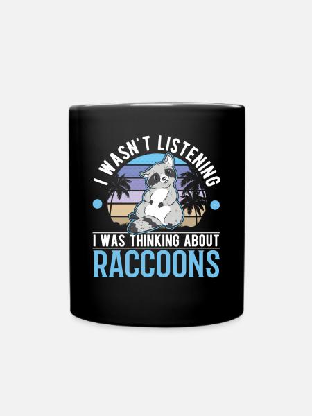 Waschbär Geschenk Raccoon - Tasse einfarbig - Schwarz