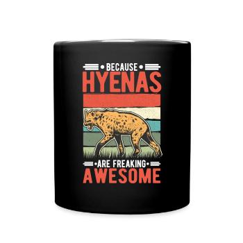 Hyäne Geschenk Erdwolf Hyena - Tasse einfarbig - Schwarz - Vorne