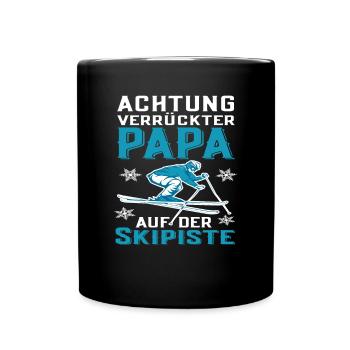 Funny Ski Papa Skier Father Skiing Saying - Full Colour Mug - black - Front
