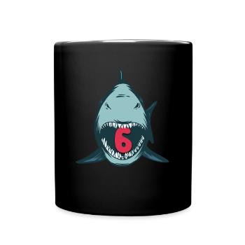 Megalodon Hai 6th birthday 6 years Megalodon - Full Colour Mug - black - Front