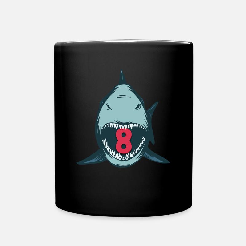 Megalodon Hai 8ème anniversaire 8 ans Megalodon - Mug uni - noir