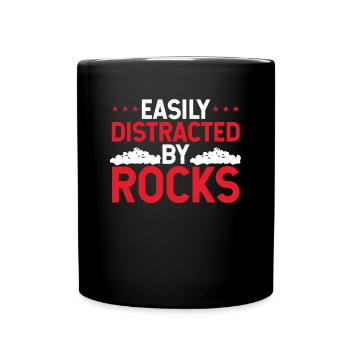 Distractible by rocks - Full Colour Mug - black - Front