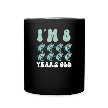 Ce petit chasseur de mégalodon a 8 ans - - Mug uni - noir - Devant