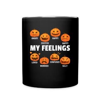 Funny Halloween Pumpkins My Feelings Halloween Pum - Full Colour Mug - black - Front