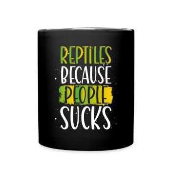 Reptiles parce que les gens sont de la merde - Mug uni - noir - Devant