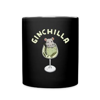 Ginchilla design for a chinchilla owner - Full Colour Mug - black - Front