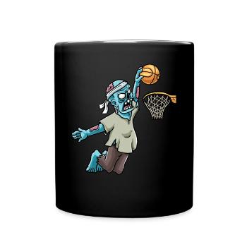 Zombie, The Basketball Plays Sports Scary - Full Colour Mug - black - Front