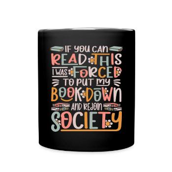 Bookworm Books Readers Book Lovers - Full Colour Mug - black - Front