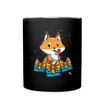 Fuchs Geburtstag - Tasse einfarbig - Schwarz - Vorne