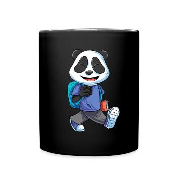 Panda Bear Retour à l’école - Mug uni - noir - Devant