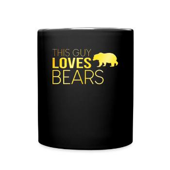 Cet homme aime les ours - Mug uni - noir - Devant