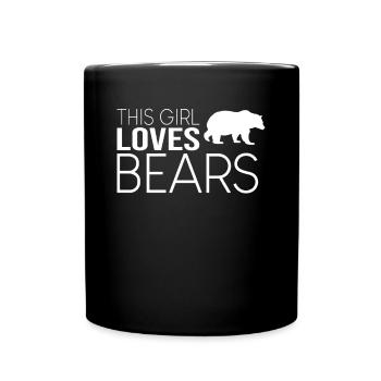 This girl loves bears - Full Colour Mug - black - Front