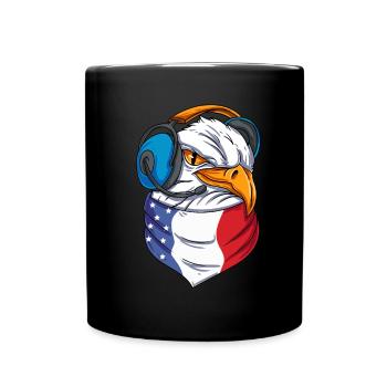 US Adlerkopf - Tasse einfarbig - Schwarz - Vorne