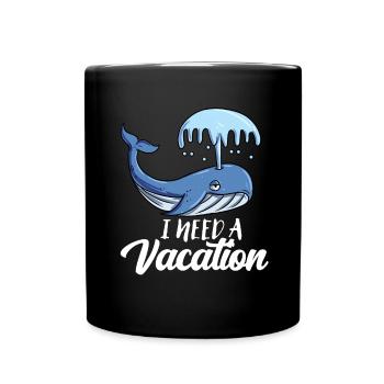 Blauwal - Tasse einfarbig - Schwarz - Vorne