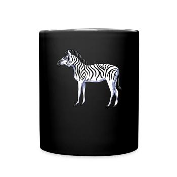 Zebra - Tasse einfarbig - Schwarz - Vorne