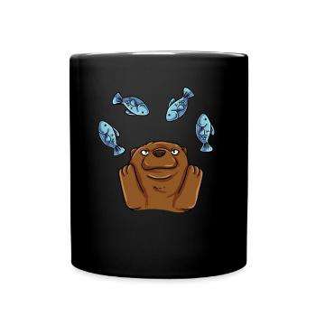 Juggling Otter - Full Colour Mug - black - Front
