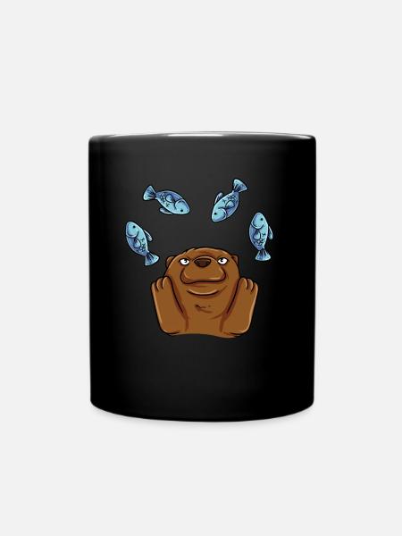 Jonglierender Otter - Tasse einfarbig - Schwarz