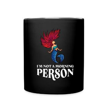 Meerjungfrau - Tasse einfarbig - Schwarz - Vorne