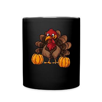Truthahn Thanksgiving - Tasse einfarbig - Schwarz - Vorne