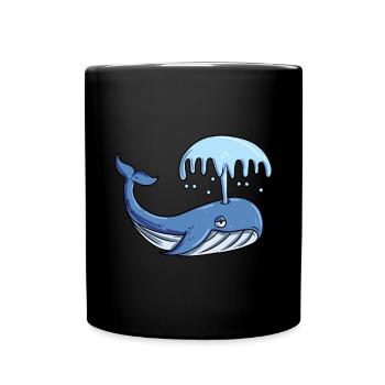 Blauwal - Tasse einfarbig - Schwarz - Vorne