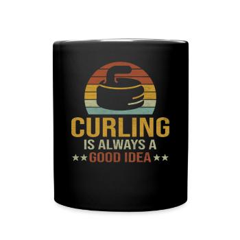 Le curling est toujours une bonne idée de curling rétro - Mug uni - noir - Devant
