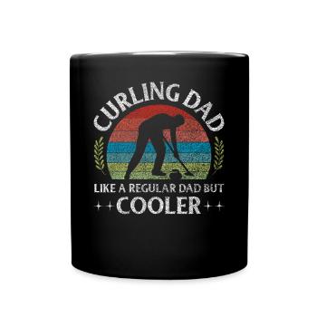 Comme un papa ordinaire mais un papa de curling rétro plus cool - Mug uni - noir - Devant