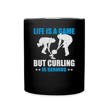I Throw Stones At Houses Funny Curling - Tasse einfarbig - Schwarz - Vorne