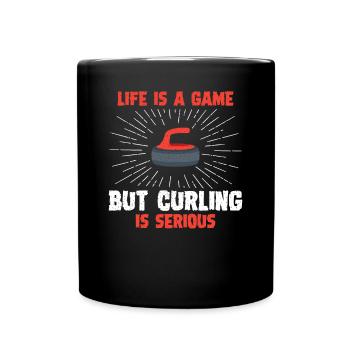 I Play Chess On Ice Curling House Funny Curling - Full Colour Mug - black - Front