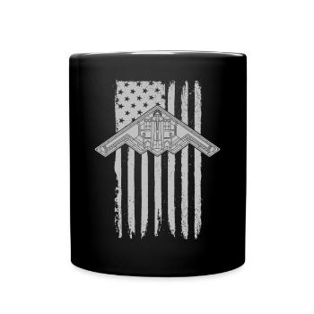 B-2 Stealth Bomber Milit�rflugzeug amerikanische F - Tasse einfarbig - Schwarz - Vorne