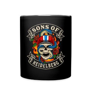 Heidelberg Biker Gift fils de Heidelberg - Mug uni - noir - Devant