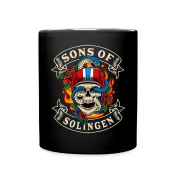 Solingen Biker Geschenk sons of Solingen - Tasse einfarbig - Schwarz - Vorne