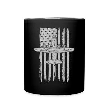 C-130 Hercules American Flag Runway Milit�r C130 - Tasse einfarbig - Schwarz - Vorne