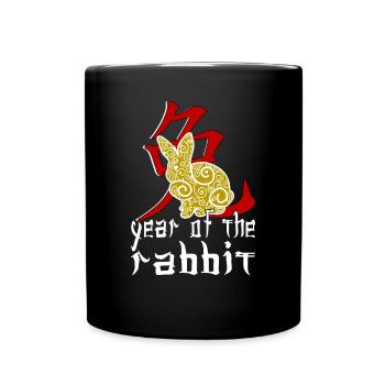 Personnage de lapin chinois Nouvel An 2023 - Mug uni - noir - Devant