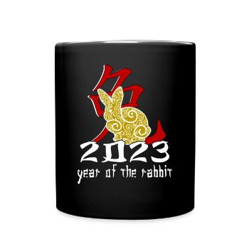 Personnage de lapin chinois Nouvel An 2023 - Mug uni - noir - Devant