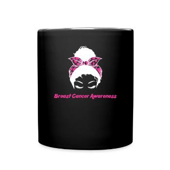 Messy Bun Awareness Cancer du sein - Mug uni - noir - Devant