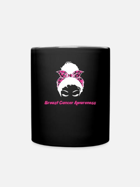 Messy Bun Awareness Brustkrebs - Tasse einfarbig - Schwarz