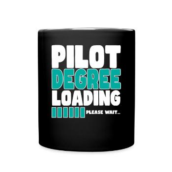 Pilot lädt Ausbildung - Tasse einfarbig - Schwarz - Vorne