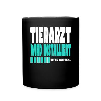 Tierarzt wird installiert - Tasse einfarbig - Schwarz - Vorne