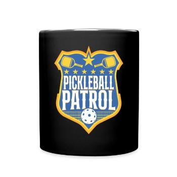 Pickleball Badge Pickleball Patrol - Tasse einfarbig - Schwarz - Vorne